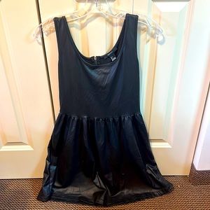 Black Synthetic Leather Dress